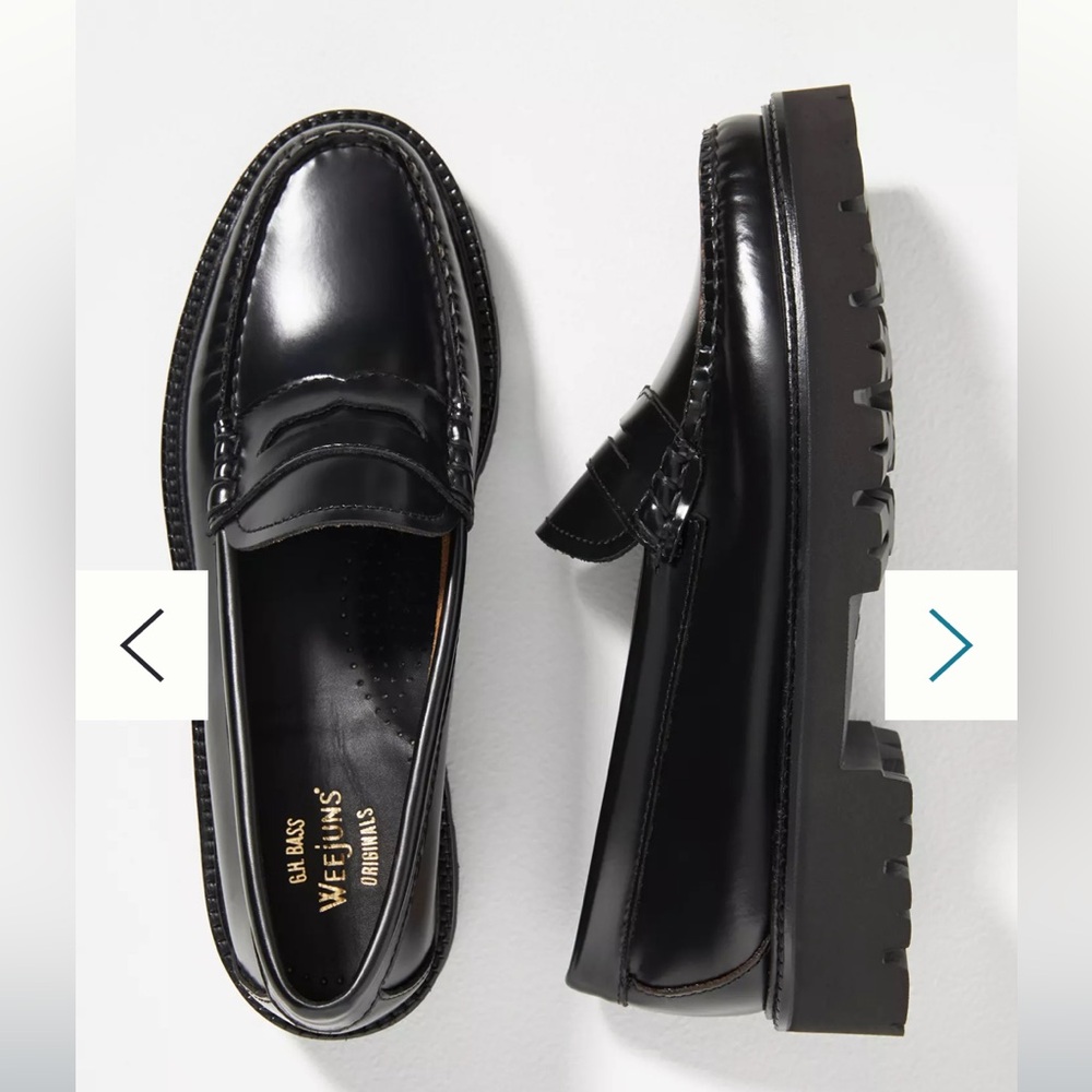 Womens Bass Weejuns Loafers Black Size 9